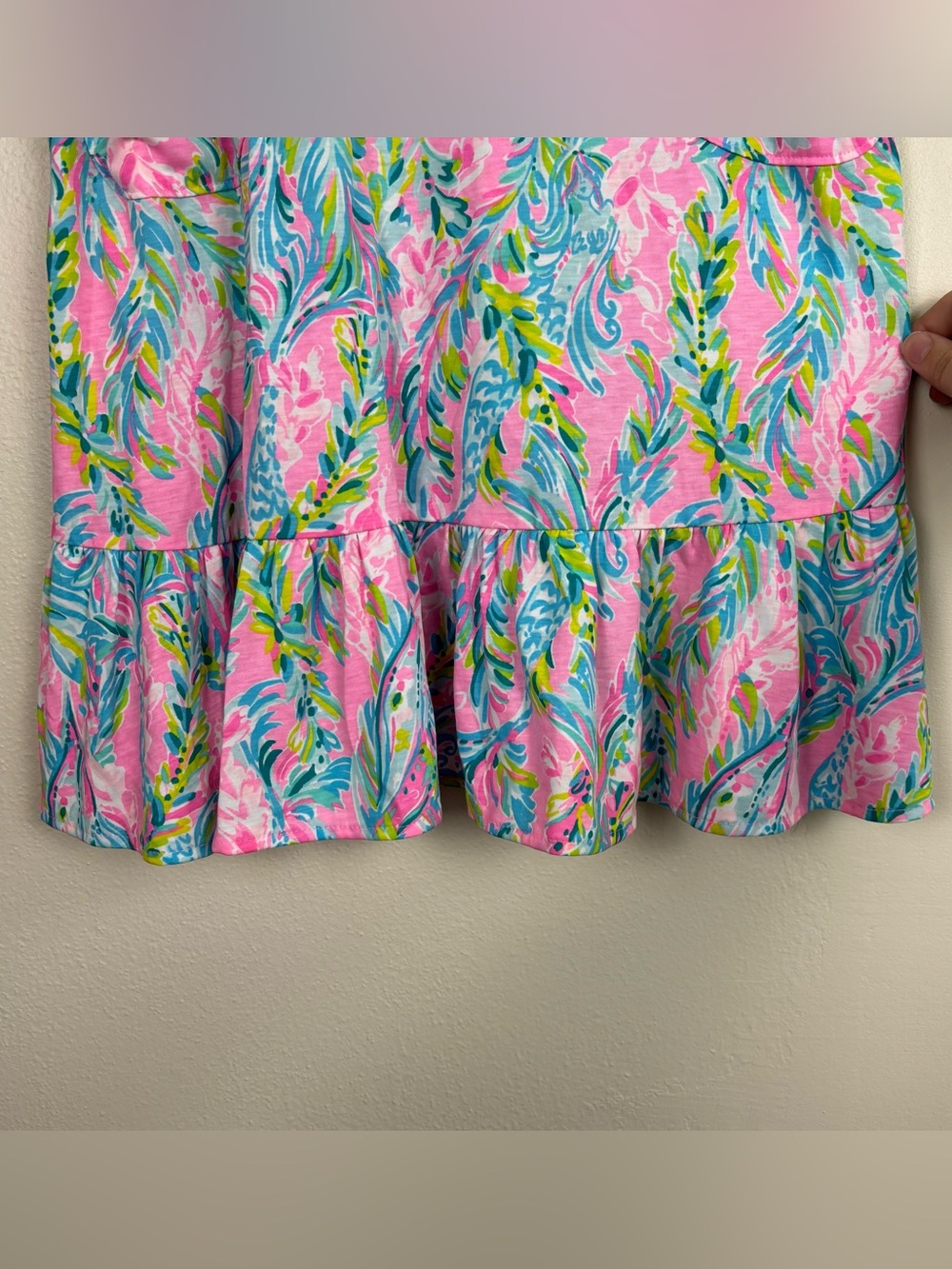 Lilly Pulitzer Kristen Flounce Dress Size XS Sleeveless Unicorn Of The Sea Pink - Picture 6 of 10